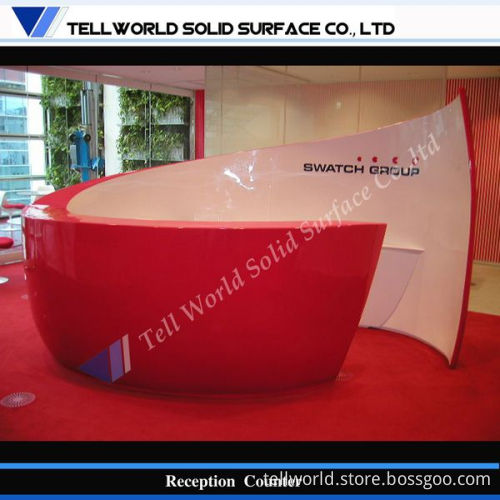 Tw 2013 Unique Tornado Design Artificial Marble Arc-Shaped Commercial Reception Counter (TW-MART-226)